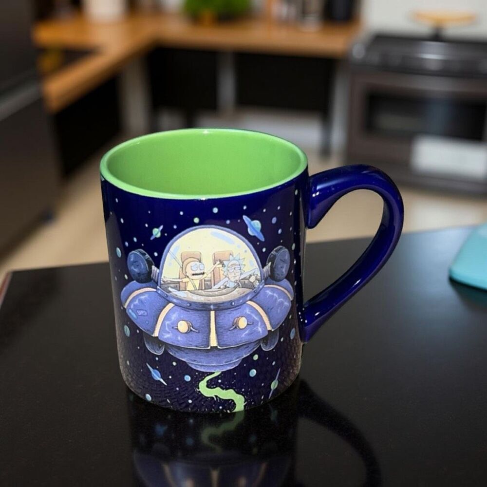 Silver Buffalo Rick and Morty Spaceship Googus 14 oz Ceramic Mug
